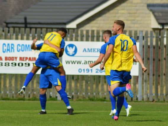 Tyler Williams (11) celebrates after setting up Scott Ruthven's first minute opener  but winger was later sent-off (GILLIAN HANDISIDES)