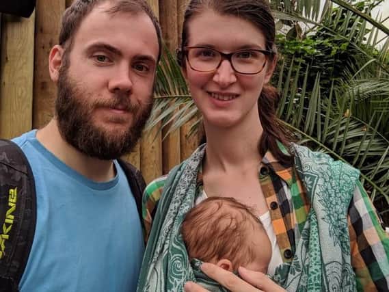 Jana Smith with baby Jonathan and husband Tom.