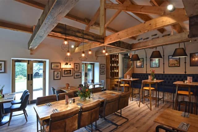 The interior of the Bridge Inn, Calver, which has been given an updated look
