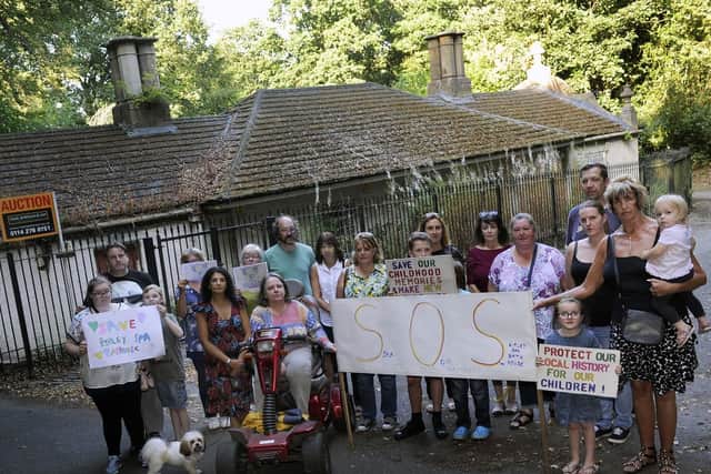 Residents and the Friends of Birley Spa outside the bath house