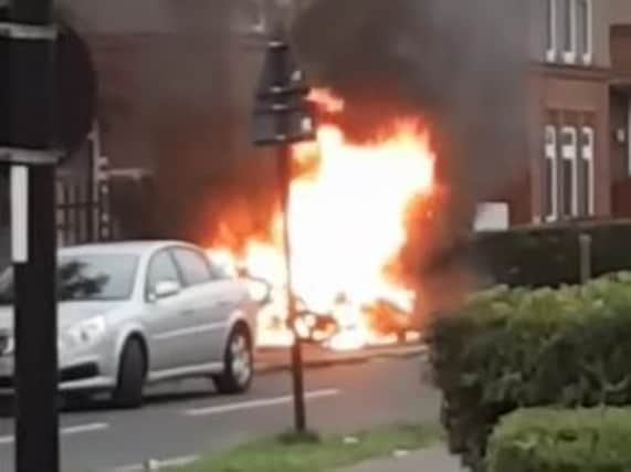 Two motorbikes were set on fire on Fishponds Road in Woodthorpe, Sheffield.