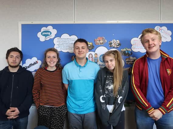 Members of the Sheffield Youth Cabinet (L-R Arman Maleki-dizaji, Lara Ferguson, Jake Sutcliffe, Joanna Hall and Jude Smith)