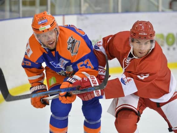 Aaron Johnson playing for Steelers v Timra.  Pic by Dean Woolley
