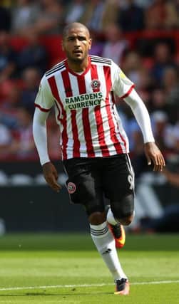 Leon Clarke of Sheffield United during the Sky Bet Championship match at Bramall Lane Stadium, Sheffield. Picture date 18th August 2018. Picture credit should read: James Wilson/Sportimage