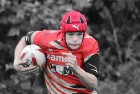Tyler in action for the Sheffield Hawks under-18s rugby league team (pic: Sheffield Hawks)