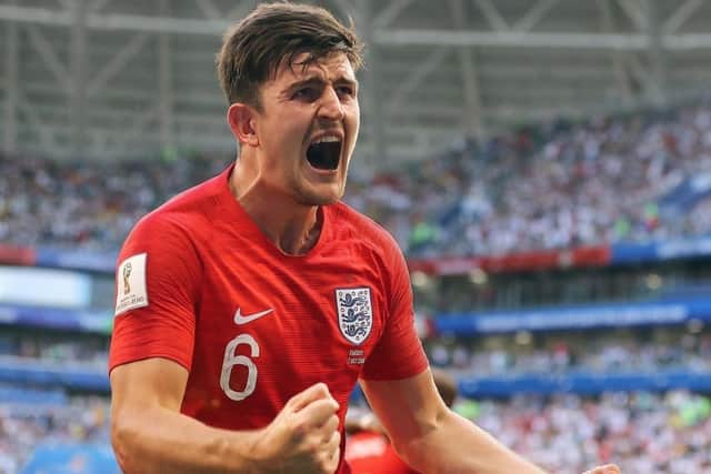 Harry Maguire after scoring in the World Cup quarter-final.