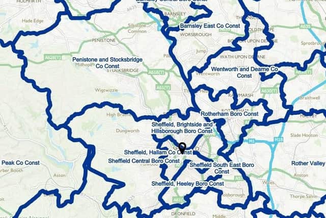 Today's constituencies in Sheffield. Picture: Boundary Commission