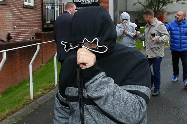 Salah Ahmed El-Hakam pictured arriving at Sheffield Magistrates' Court during an earlier hearing