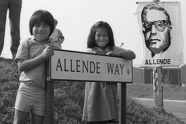 The opening of Allende Way in Darnall. Christian and Catalina Miranda when they were kids.