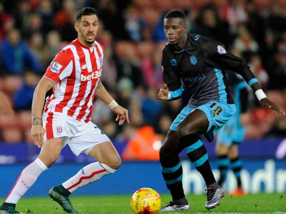 Sheffield Wednesday's Lucas Joao and Stoke City's Geoff Cameron in action the last time the teams met, in the League Cup