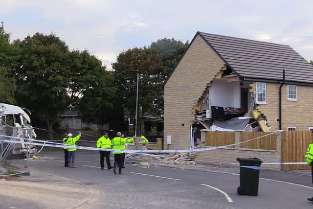 The scene in Brierley just after the crash. Picture: PA