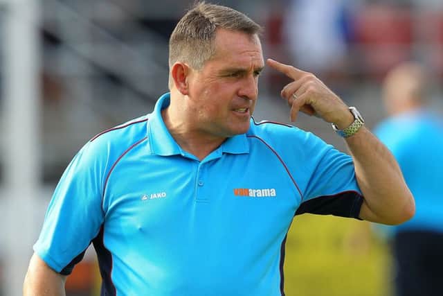 Picture by Gareth Williams/AHPIX.com; Football; Vanarama National League; Dagenham & Redbridge v Chesterfield FC; 15/09/2018 KO 15:00; Chigwell Construction Stadium; copyright picture; Howard Roe/AHPIX.com; Spireites boss Martin Allen reminds his team to focus