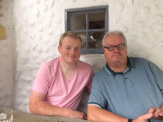 Undated handout photo issued by Brain Tumour Research of Stephen Manton, 64 (right), from Sheffield, who died of a brain tumour as his son Jamie, 26 (left), awaited surgery for the same disease. PRESS ASSOCIATION Photo:  Brain Tumour Research/PA Wire