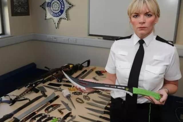 Det Supt Una Jennings pictured during a weapons amnesty held by South Yorkshire Police last year