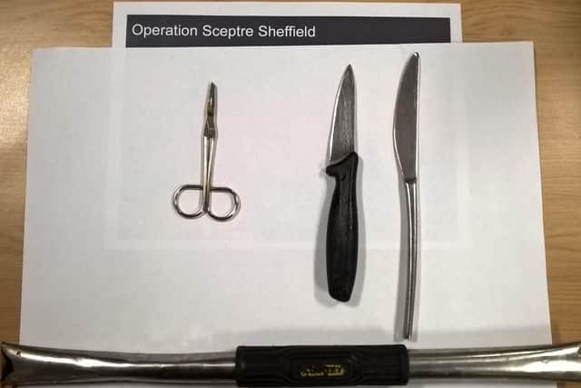 Weapons recovered by police in Upperthorpe as part of Operation Sceptre