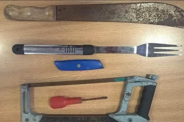 Weapons recovered by police in Doncaster as part of Operation Sceptre