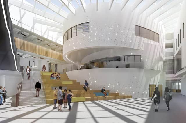 How the atrium will look inside Sheffield University's new social sciences building. Picture: HLM/University of Sheffield