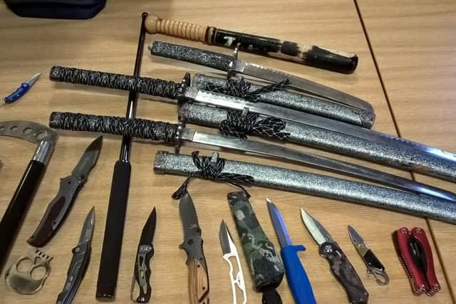 The weapons pictured were seized in Doncaster