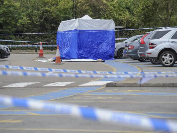 A forensics test in place at the scene of the fatal assault at Valley Centertainment in Sheffield