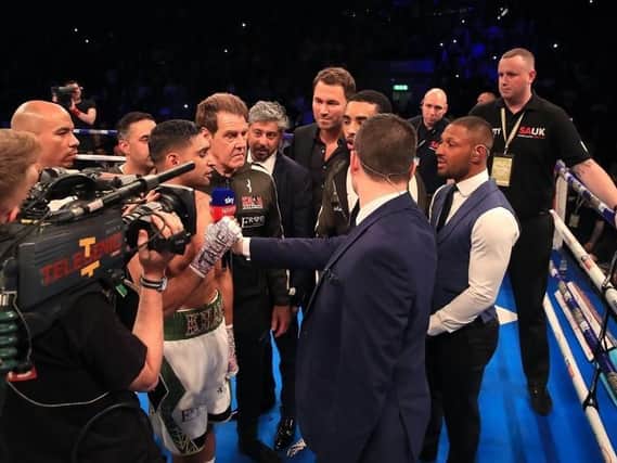 Amir Khan and Kell Brook in the ring  - maybe the only time you'll see it.