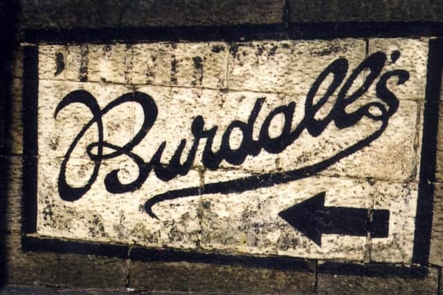 A preserved sign to the old Burdall's factory