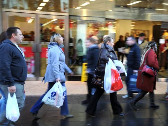 Shoppers in Sheffield city centre