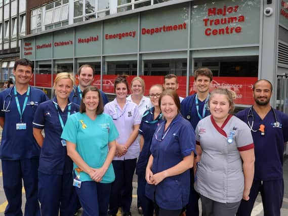 Sheffield Children's Hospital are raising money for an expended emergency department, a new cancer inpatients ward and a helipad. Pictured are staff from the emergency department.