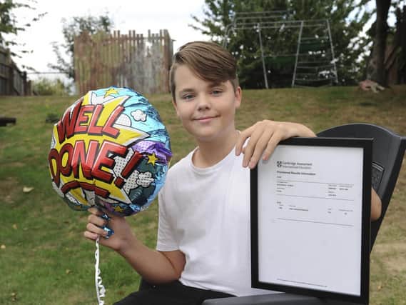 Sam Rees, of Finningley, Doncaster has passed his first GCSE aged 12 after being taken out of mainstream school and home educated.  Picture: Scott Merrylees