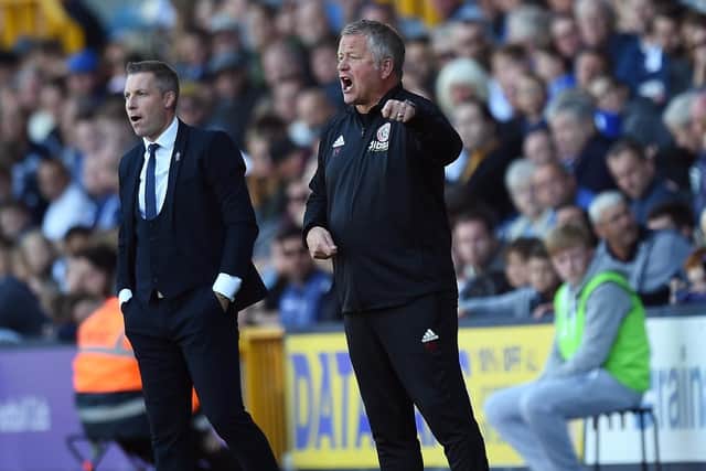 Sheffield United manager Chris Wilder and Millwall's Neil Harris