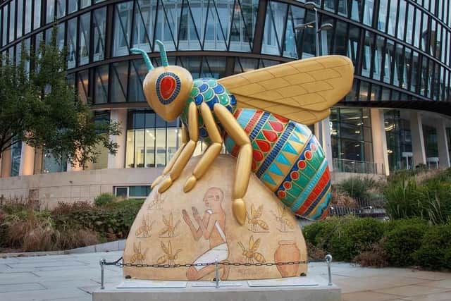 One of the Bee in the City statues in Manchester, which are being auctioned for charity (pc: Wild in Art/Manchester City Council)