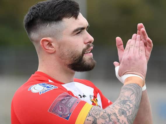 Matty Fozard acknowledges fans on his final appearance for Sheffield Eagles