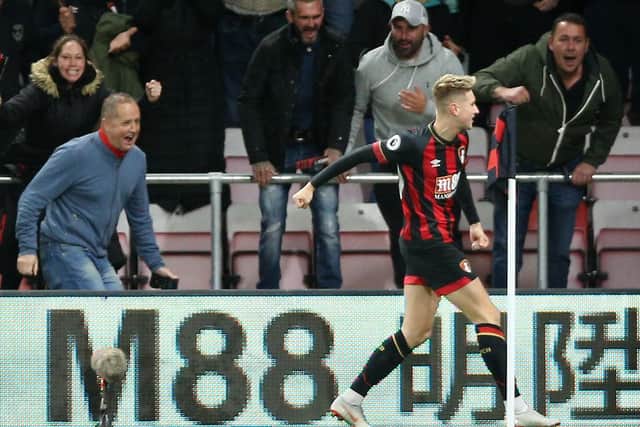 Bournemouth's David Brooks celebrates scoring his first Premier League goal (PA)