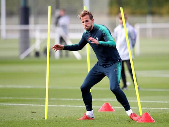 Tottenham Hotspur's Harry Kane during a training session at the Tottenham Hotspur Training Centre, Enfield.  Adam Davy/PA Wire.