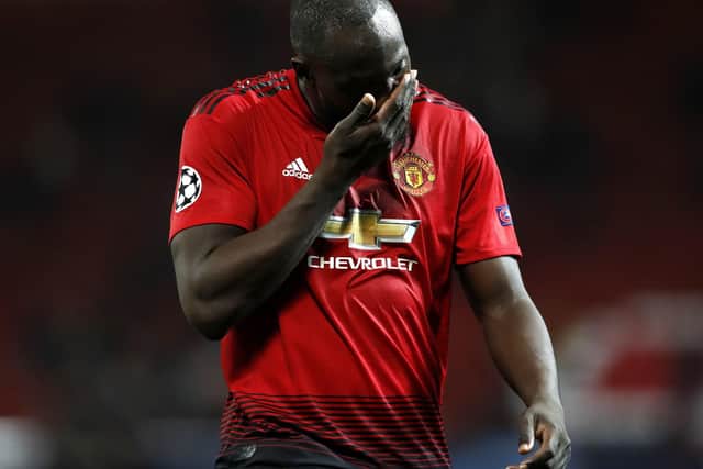 Manchester United's Romelu Lukaku reacts after the UEFA Champions League, Group H match at Old Trafford, Manchester. Martin Rickett/PA Wir