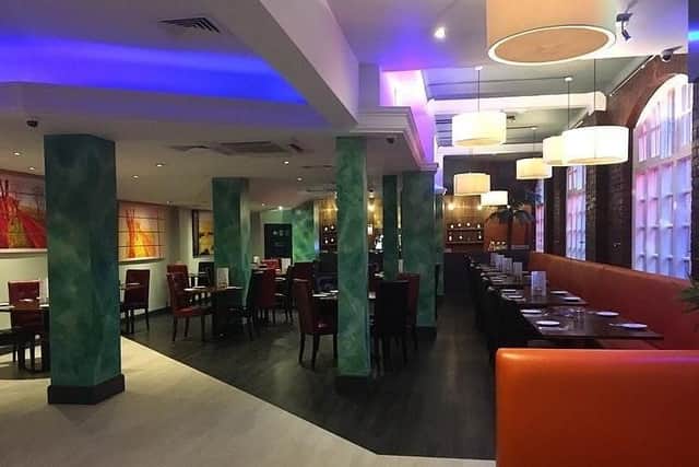 The interior of Seven Spices Balti restaurant, Sheffield. Photo by Molly Williams.