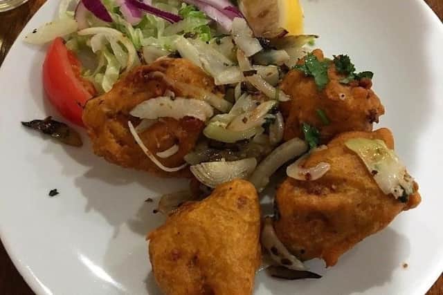 Chicken pakora starter at Seven Spices Balti restaurant, Sheffield. Photo by Molly Williams.