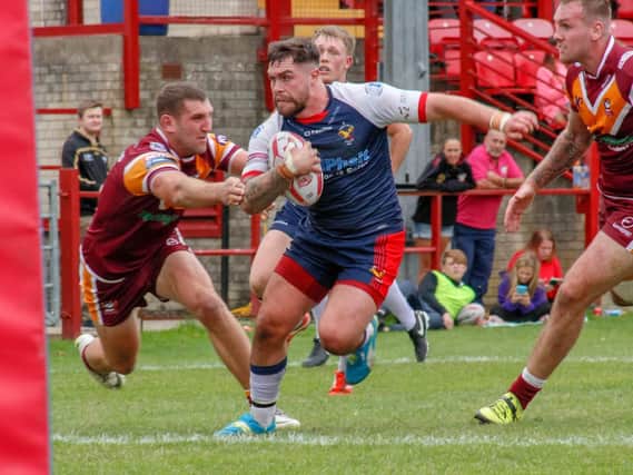 Sheffield Eagles' Matty Fozard in action against Batley. Picture: Alex Coleman