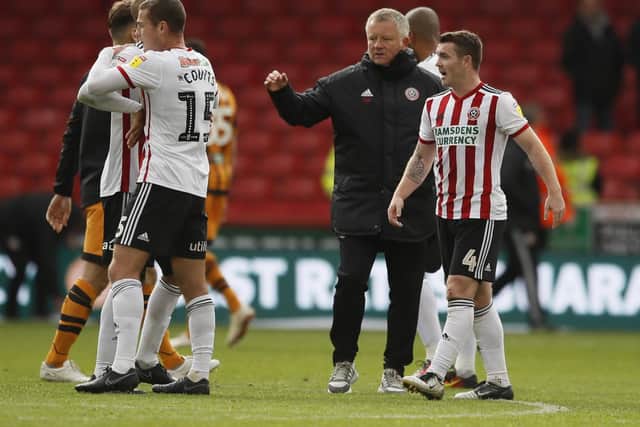 Sheffield United celebrate their win over Hull City