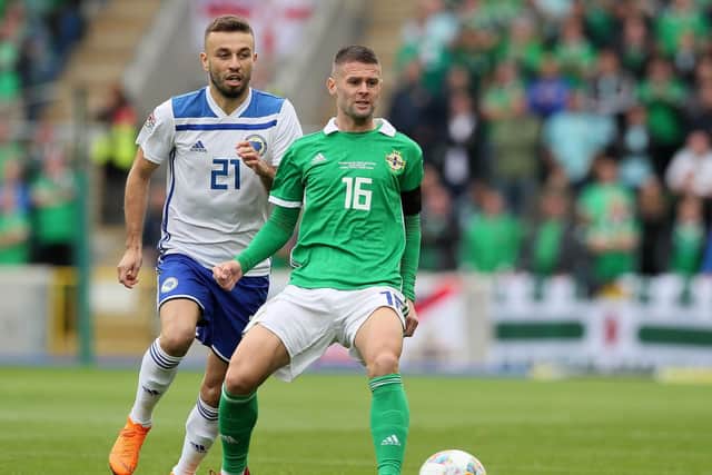Oliver Norwood in action for Northern Ireland