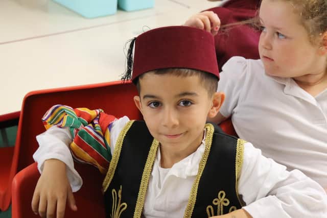 Norbrigg Primary School Ahmet Polat in traditional Turkish costume