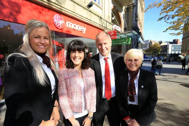 The launch of The Star's independent shopping awards at the Virgin Lounge on Fargate in Sheffield. Pictured are Star reporter Rochelle Barrand and Holly Garforth, Tanya Dearden and Allan Savage from the Virgin Lounge.