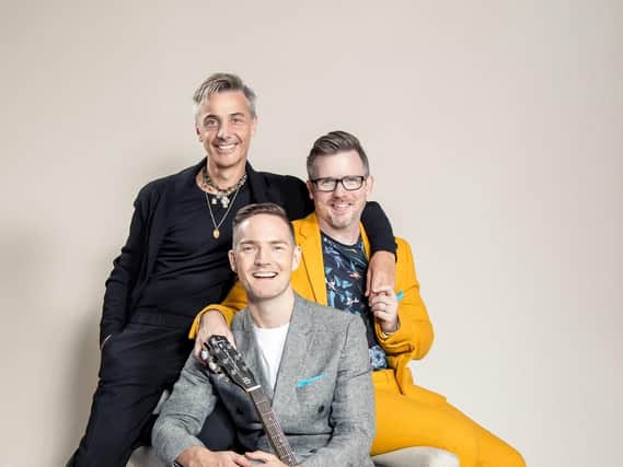 The talented creators of hit musical Everyone's Talking about Jamie (from left) Jonathan Butterell, Dan Gillespie Sells and Tom MacRae, are to receive an honorary doctorate from Sheffield Hallam University
