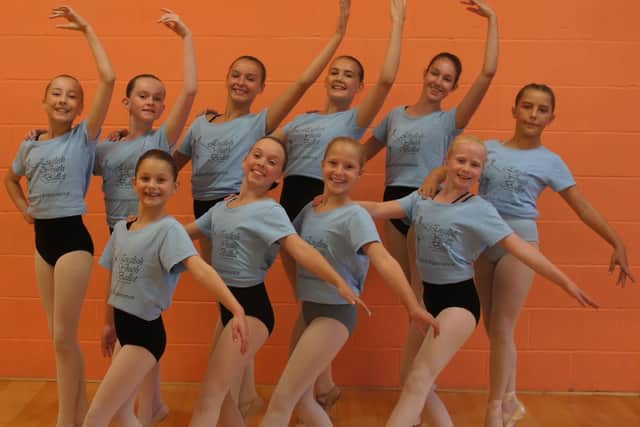 English Youth Ballet dancers from Sheffield. Back line: Francesca Beck, Hollie Kett, Eve Rodgers, Alice Watkinson, Emily Rowe. Front line: Kate Rhodes, Jasmin Daly, Lucy Rowe, Sophie Duffin, Isabella Hogg