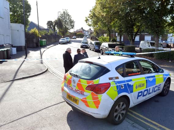 Police at the scene on the day of the incident. Pic: Steve Ellis.