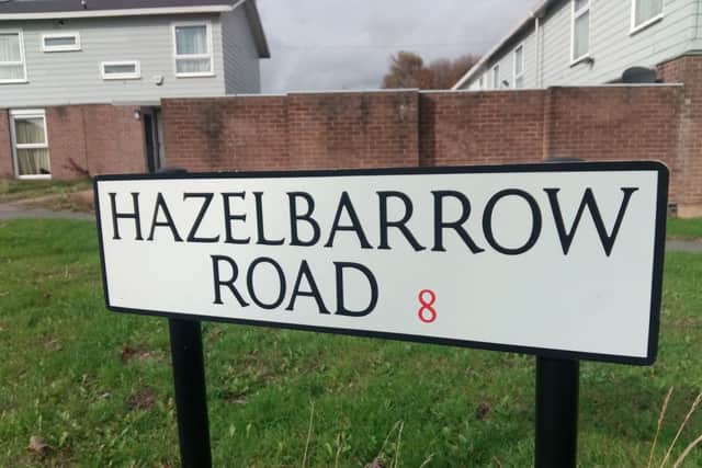 Hazelbarrow Road, which should read Hazlebarrow