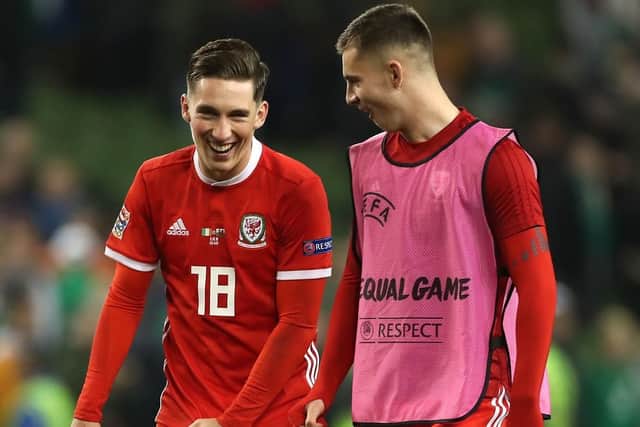 Wales' Harry Wilson (left) and Ben Woodburn after the final whistle of the UEFA Nations League clash against the Republic of Ireland