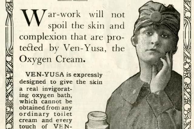 An advert for skin cream aimed at women munitions workers