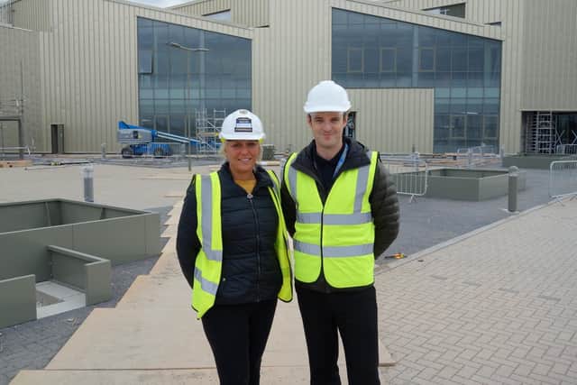 Marie Marriott and James Needham of Boeing at the Boeing Sheffield factory