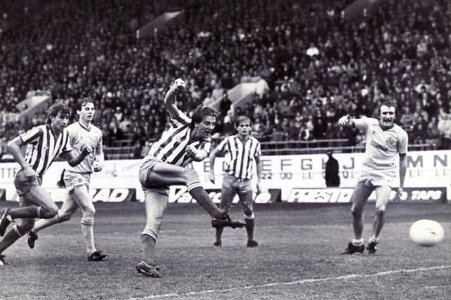 John Pearson playing for Sheffield Wednesday vs Leeds in October, 1983.