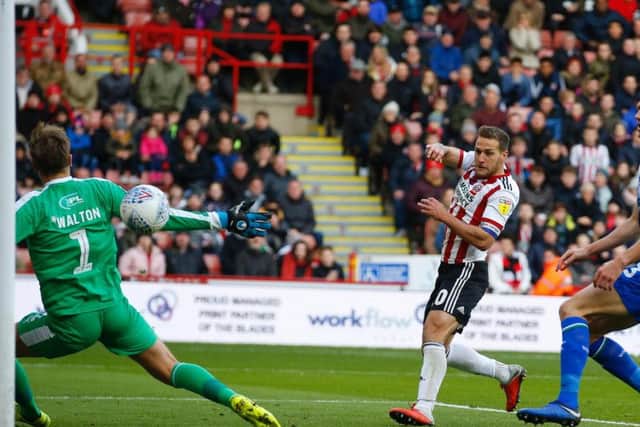 Billy Sharp scores his second goal